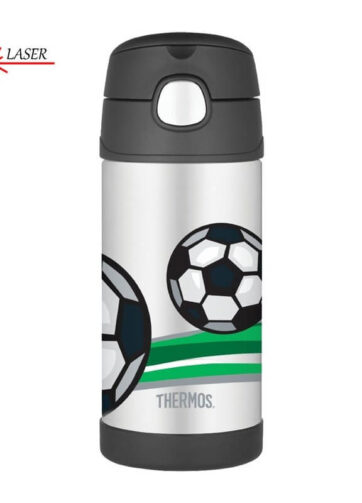 Thermos FUNtainer Dětská termoska s brčkem - fotbal, 355 ml