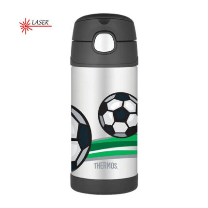 Thermos FUNtainer Dětská termoska s brčkem – fotbal, 355 ml
