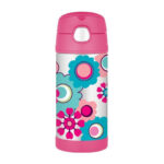 Thermos FUNtainer Dětská termoska s brčkem – květy, 355 ml