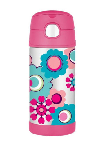 Thermos FUNtainer Dětská termoska s brčkem - květy, 355 ml