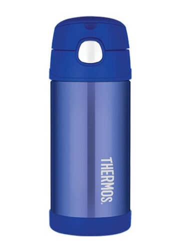 Thermos FUNtainer Dětská termoska s brčkem - modrá, 355 ml