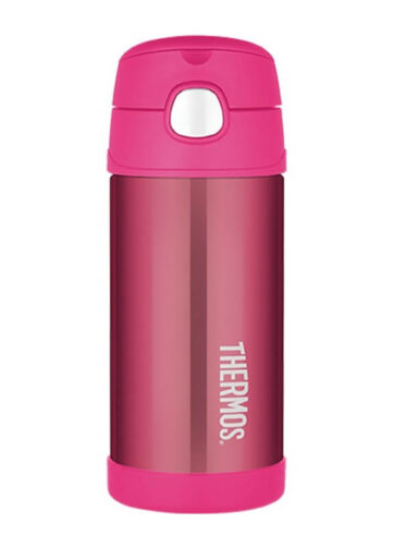Thermos FUNtainer Dětská termoska s brčkem - růžová, 355 ml