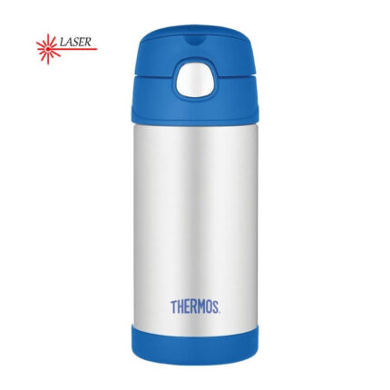 Thermos FUNtainer Dětská termoska s brčkem – modrá, 355 ml