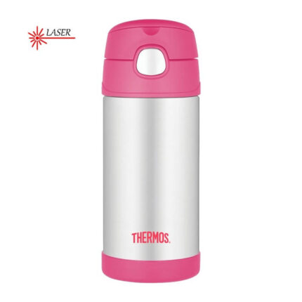 Thermos FUNtainer Dětská termoska s brčkem – růžová, 355 ml