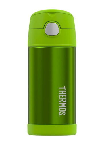 Thermos FUNtainer Dětská termoska s brčkem - limetková, 355 ml