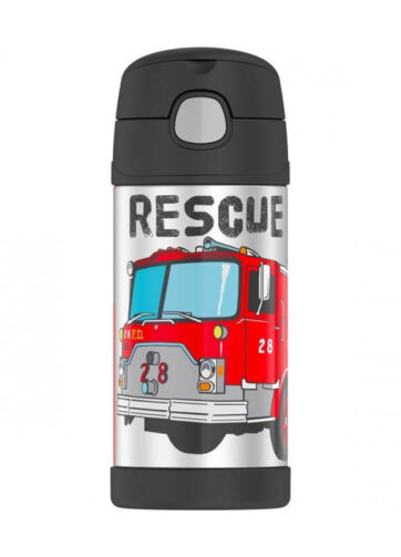 Thermos FUNtainer Dětská termoska s brčkem - hasiči, 355 ml