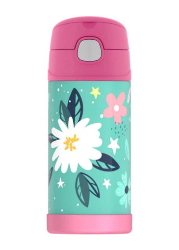 Thermos FUNtainer Dětská termoska s brčkem - wild flowers, 355 ml