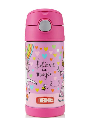 Thermos FUNtainer Dětská termoska s brčkem - jednorožec, 355 ml