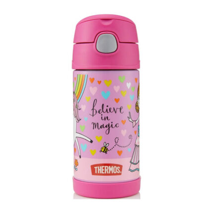 Thermos FUNtainer Dětská termoska s brčkem – jednorožec, 355 ml