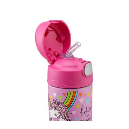 Thermos FUNtainer Dětská termoska s brčkem – jednorožec, 355 ml
