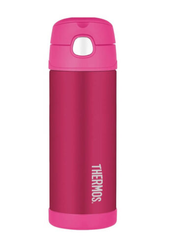 Thermos FUNtainer Dětská termoska s brčkem - růžová, 470 ml
