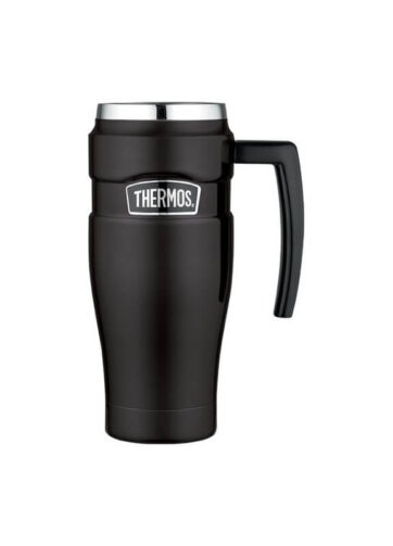 Thermos Style Vodotěsný termohrnek s madlem, matně černá, 470 ml