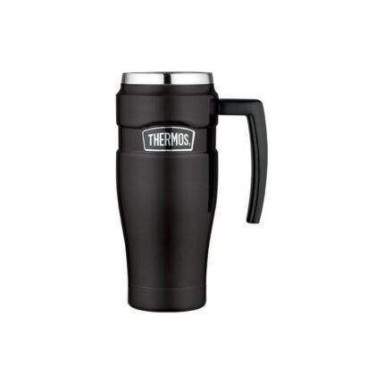 Thermos Style Vodotěsný termohrnek s madlem, matně černá, 470 ml