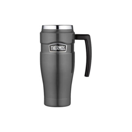 Thermos Style Vodotěsný termohrnek s madlem, metalicky šedá, 470 ml