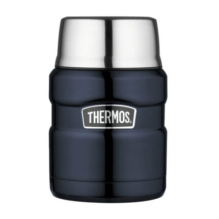 Thermos Style Termoska na jídlo se skládácí lžící a šálkem – tmavě modrá, 470 ml