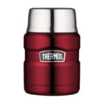 Thermos Style Termoska na jídlo se skládácí lžící a šálkem – červená, 470 ml