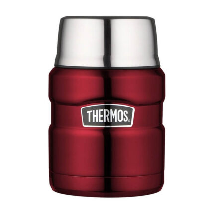 Thermos Style Termoska na jídlo se skládácí lžící a šálkem – červená, 470 ml
