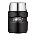 Thermos Style Termoska na jídlo se skládácí lžící a šálkem – matně černá, 470 ml