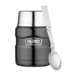 Thermos Style Termoska na jídlo se skládácí lžící a šálkem – metalicky šedá, 470 ml