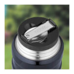 Thermos Style Termoska na jídlo se skládácí lžící a šálkem – metalicky šedá, 470 ml