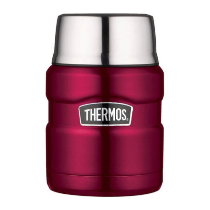 Thermos Style Termoska na jídlo se skládácí lžící a šálkem – malinová, 470 ml