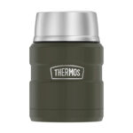 Thermos Style Termoska na jídlo se skládácí lžící a šálkem – vojenská zelená, 470 ml