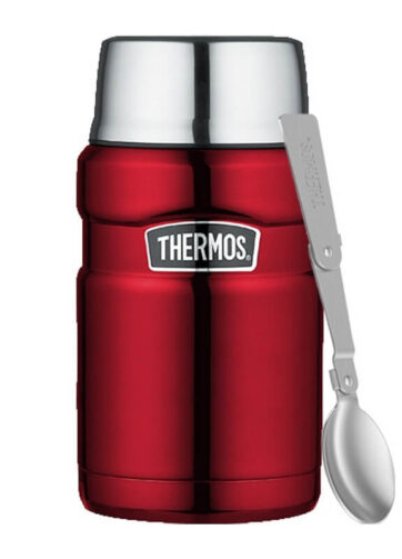 Thermos Style Termoska na jídlo se skládácí lžící a šálkem - červená, 0,71 l