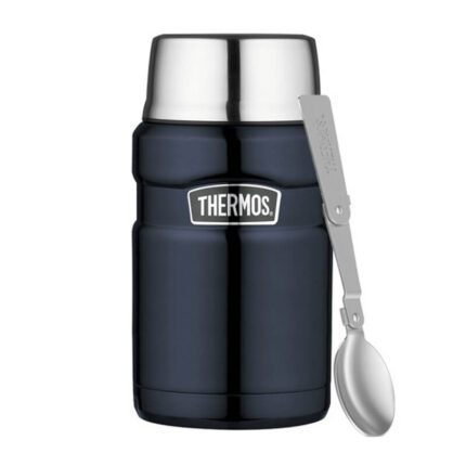 Thermos Style Termoska na jídlo se skládácí lžící a šálkem – tmavě modrá, 0,71 l