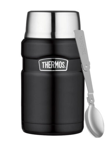 Thermos Style Termoska na jídlo se skládácí lžící a šálkem - matně černá, 0,71 l