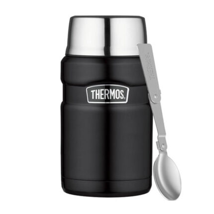 Thermos Style Termoska na jídlo se skládácí lžící a šálkem – matně černá, 0,71 l
