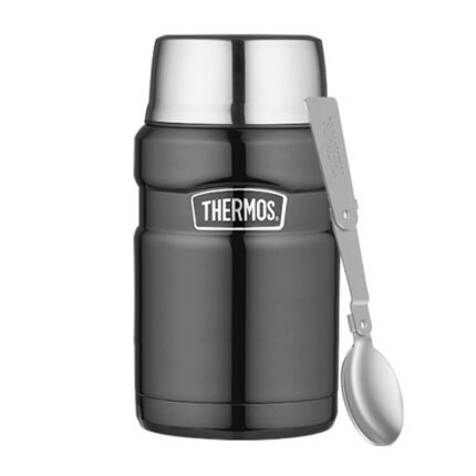 Thermos Style – termoska na jídlo se skládácí lžící a šálkem – metalicky šedá, 0,71 l