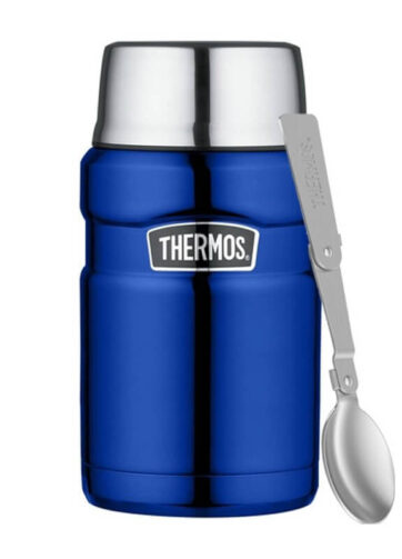 Thermos Style Termoska na jídlo se skládácí lžící a šálkem - modrá, 0,71 l