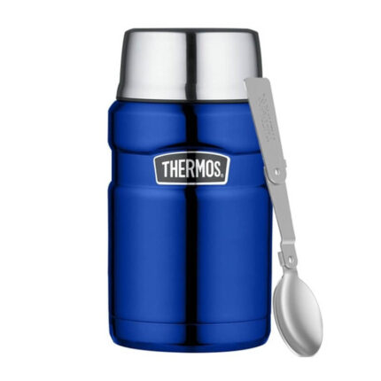 Thermos Style Termoska na jídlo se skládácí lžící a šálkem – modrá, 0,71 l
