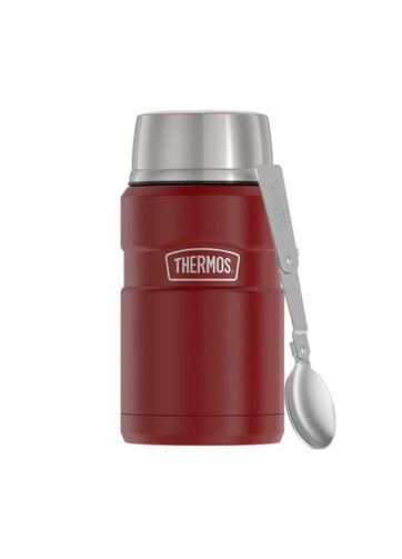 Thermos Style Termoska na jídlo se skládácí lžící a šálkem - rustic red, 0,71 l