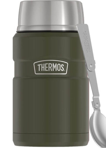 Thermos Style Termoska na jídlo se skládácí lžící a šálkem, vojenská zelená, 0,71 l