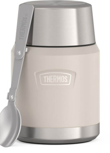 Thermos Termoska na jídlo se skládácí lžící a šálkem, sandstone (pískovcová), 470 ml