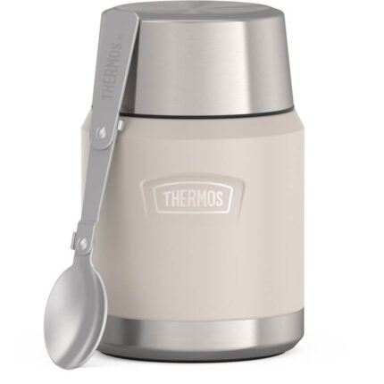 Thermos Termoska na jídlo se skládácí lžící a šálkem, sandstone (pískovcová), 470 ml