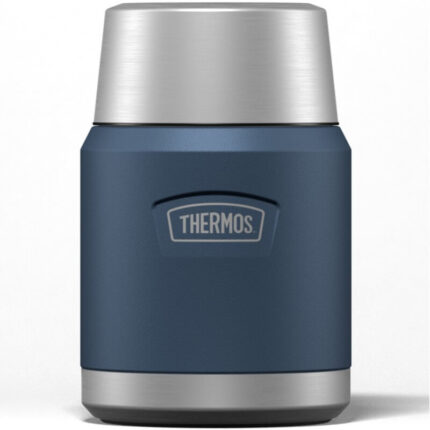 Thermos Termoska na jídlo se skládácí lžící a šálkem – námořnická modrá, 470 ml