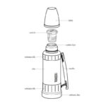 Thermos Work Odolná termoska na nápoje s madlem – černá, 1,2 l