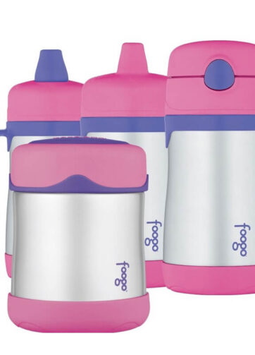 Thermos Foogo Kojenecká termoska (stupeň 1,2,3) + termoska na jídlo - růžová