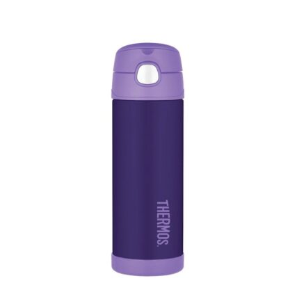 Thermos FUNtainer Dětská termoska s brčkem – fialová, 470 ml