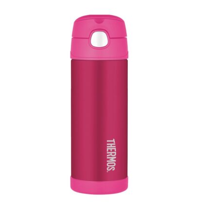 Thermos FUNtainer Dětská termoska s brčkem – růžová, 470 ml