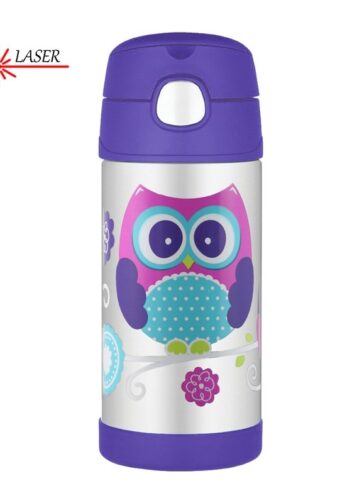 Thermos FUNtainer Dětská termoska s brčkem - sova, 355 ml