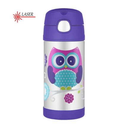 Thermos FUNtainer Dětská termoska s brčkem – sova, 355 ml
