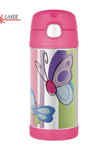 Thermos FUNtainer Dětská termoska s brčkem - motýl, 355 ml
