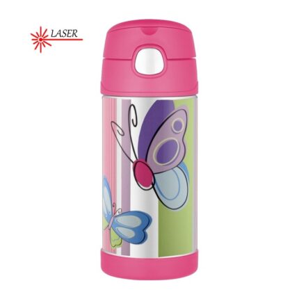 Thermos FUNtainer Dětská termoska s brčkem – motýl, 355 ml