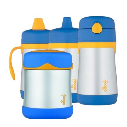 Thermos Foogo Kojenecká termoska (stupeň 1,2,3) + termoska na jídlo – modrá