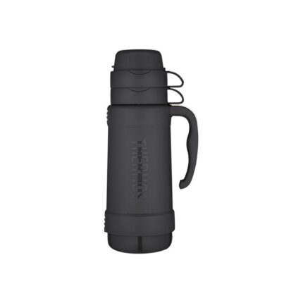 Thermos Skleněná termoska se dvěma šálky – černá, 1,8 l