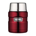 Thermos Style Termoska na jídlo se skládácí lžící a šálkem – červená, 470 ml
