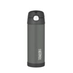 Thermos Dětská termoska s brčkem – černá, 470 ml